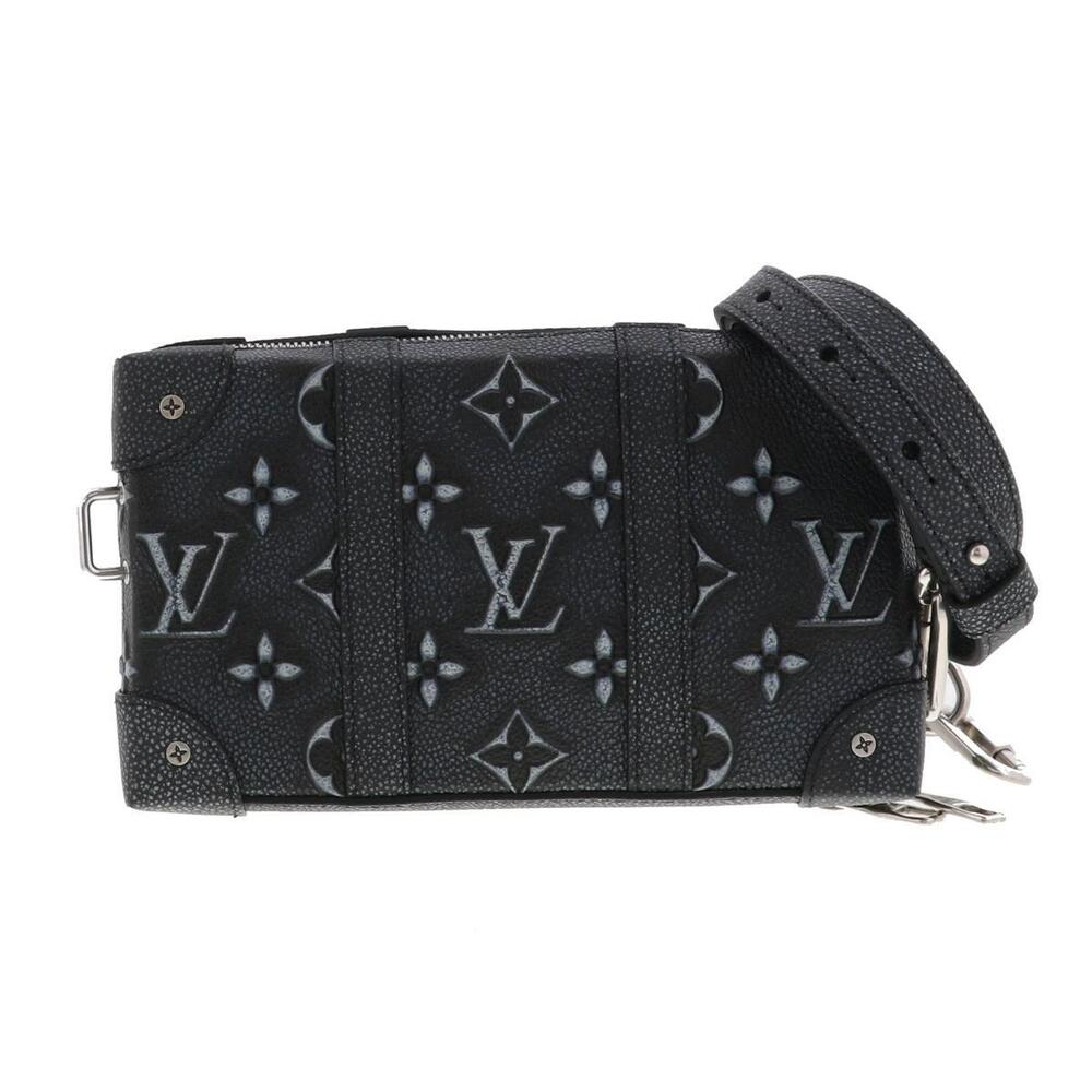 LOUIS VUITTON Soft Trunk Wallet Bag Shoulder Messenger Monogram Leather Black